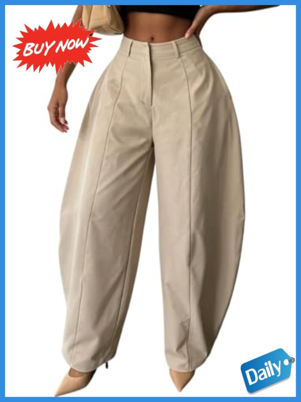 Women's Barrel Cargo Pants High Waisted Wide Leg Trousers